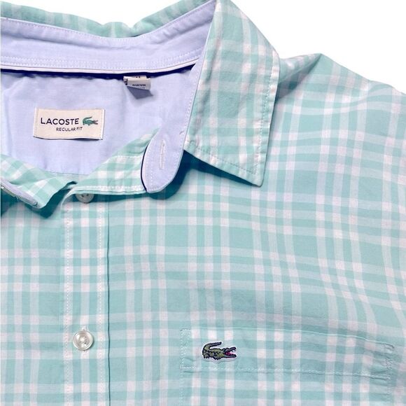LACOSTE Long Sleeve Button Down Plaid Shirt Size XL - Picture 4 of 8